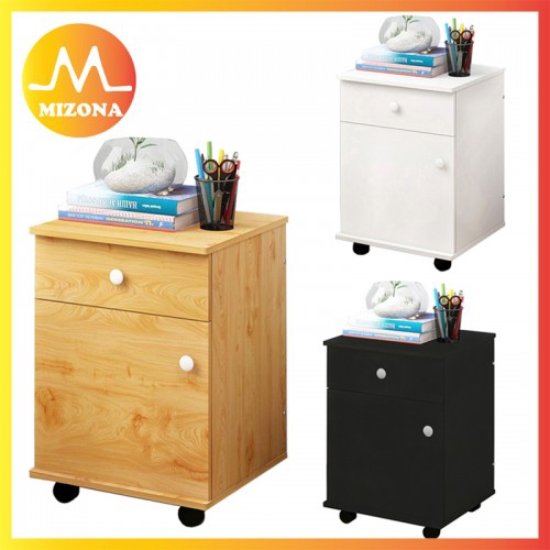 Height Adjustable Bedroom Side Storage Cabinet On Wheels For Home Office For Laptop Desk Multifunctional Modern Rolling Wood Nightstands Bedside Computer Table With Drawers