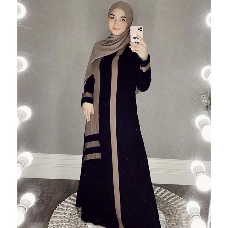 HITAM Abaya TOP1 Most abaya turkey Teenagers And Children-jumbo Robes-Modern Women's Robes-savina maxy kids-dress aesthetict-fashion simple Elegant muslim Clothing-Black Robe arabian Twin Eid-Latest abaya santri pondok citra