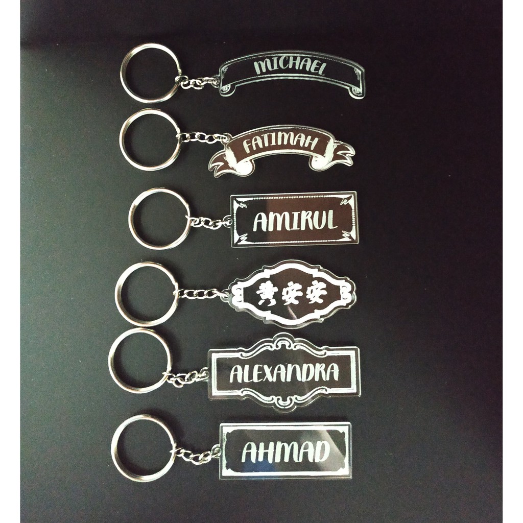 Custom Acrylic Personalized Laser Engraving Keychain Shopee Malaysia