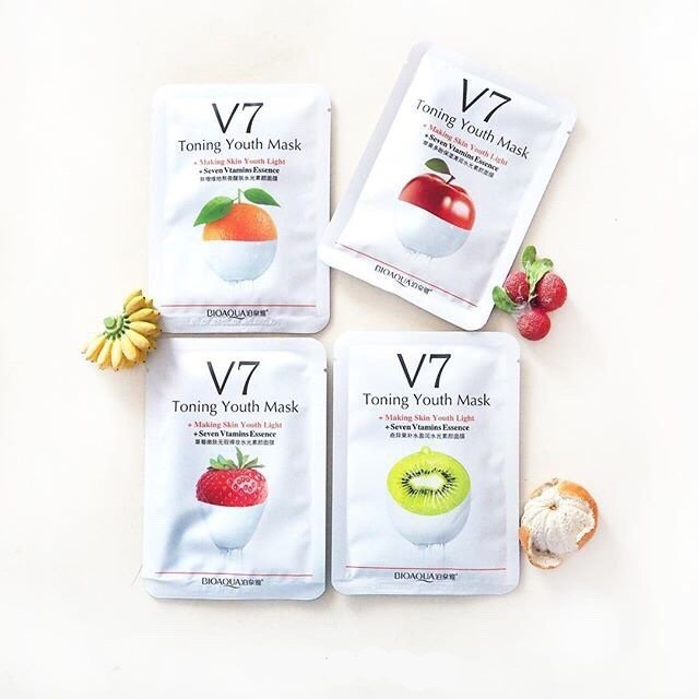 Face Mask Bioaqua V7 Deep Hydration Fruit Essence Facial Mask Shopee Malaysia