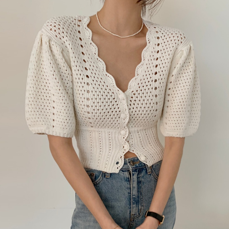 Crochet Korean V Premium Top | Shopee Malaysia