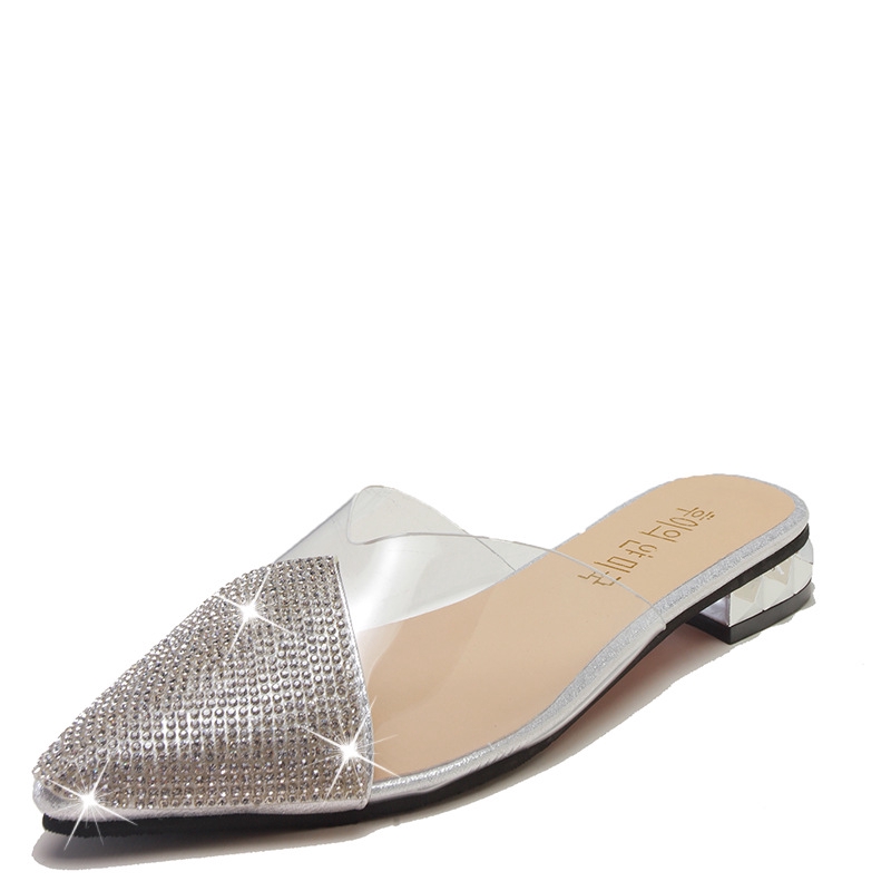 Womens Backless Slip On Loafer Flats Mules Low Heel Shoes