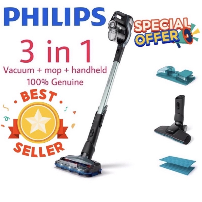 Philips Cordless Handheld Stick Vacuum Aqua Series SpeedPro (Mop