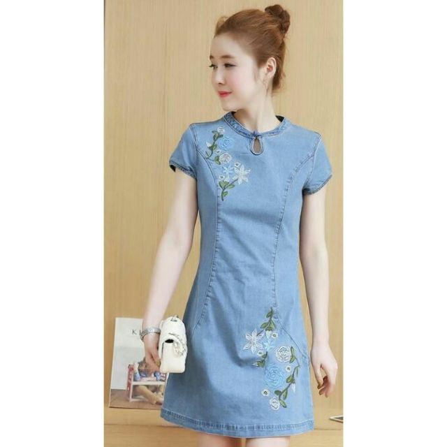 denim cheongsam