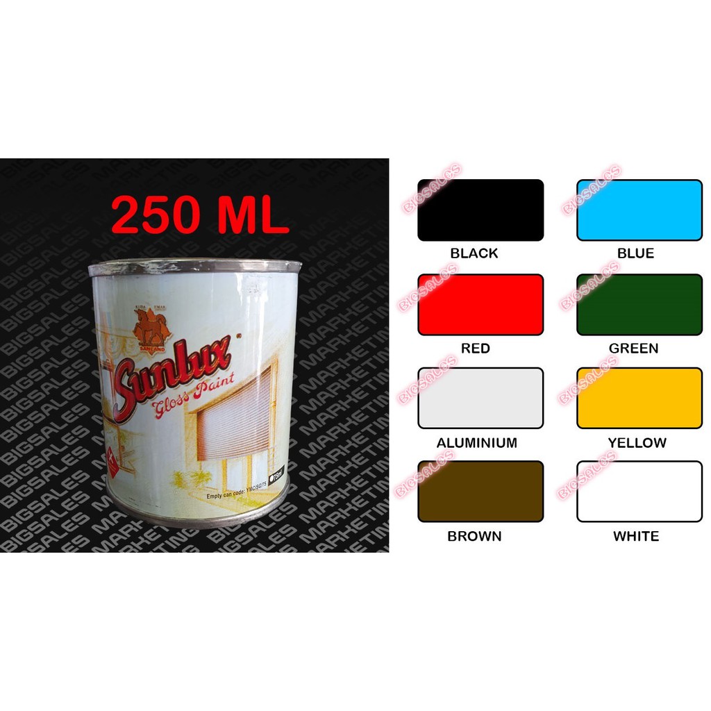 250ML SUNLUX Gloss Paint Glossy Wood Or Metal Paint Cat  