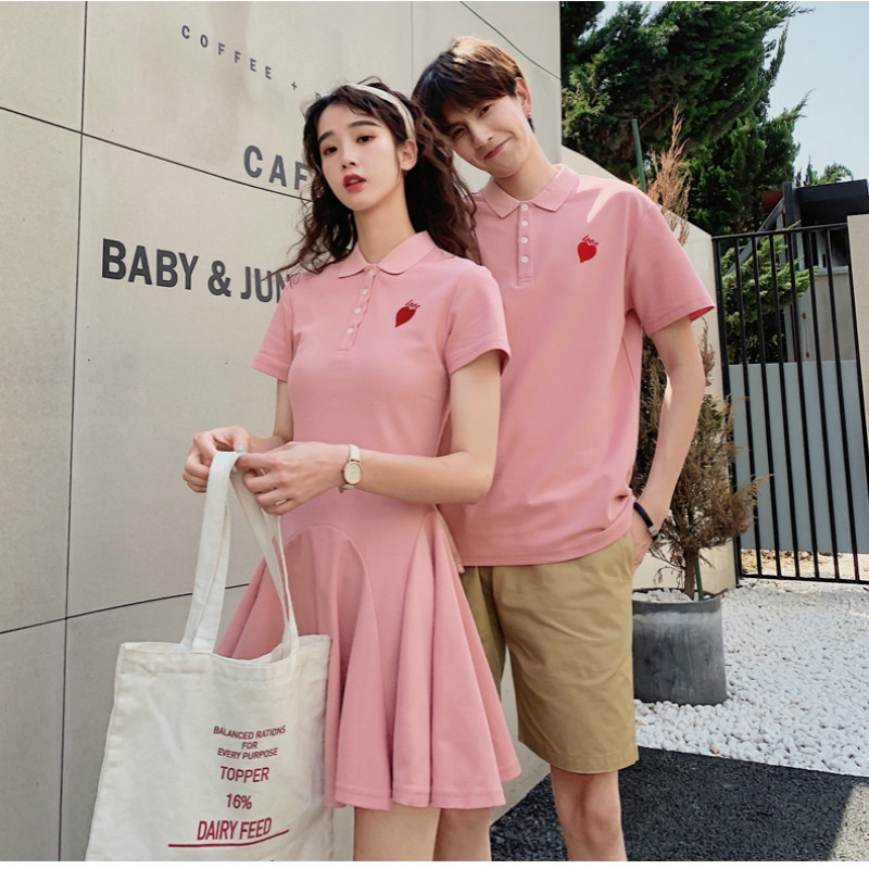 Shorts Couple Dress And Polo Couple T Shirt Polo Dress Azure