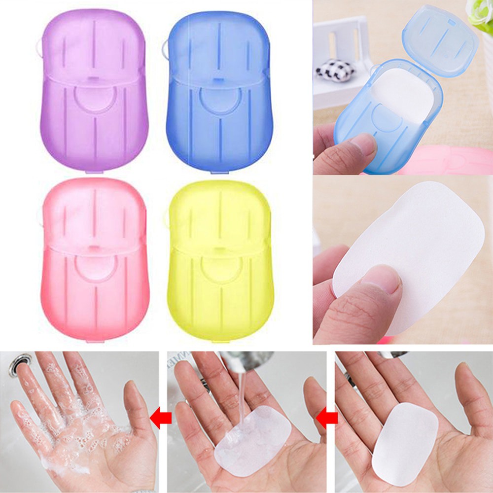 Disposable 20pcs Portable Travel Hand Soap Tablets Hand Washing Carry ...