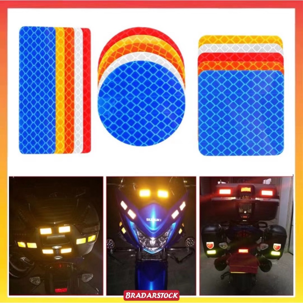 REFLECTIVE STICKER Reflector Sticker Self Adhesive Safety Warning Tape for Car Truck Motorcycle Trailer Mailbox