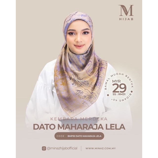 Minaz Hijab Merdeka Series *FREE MINAZ BROOCH* | Shopee Malaysia