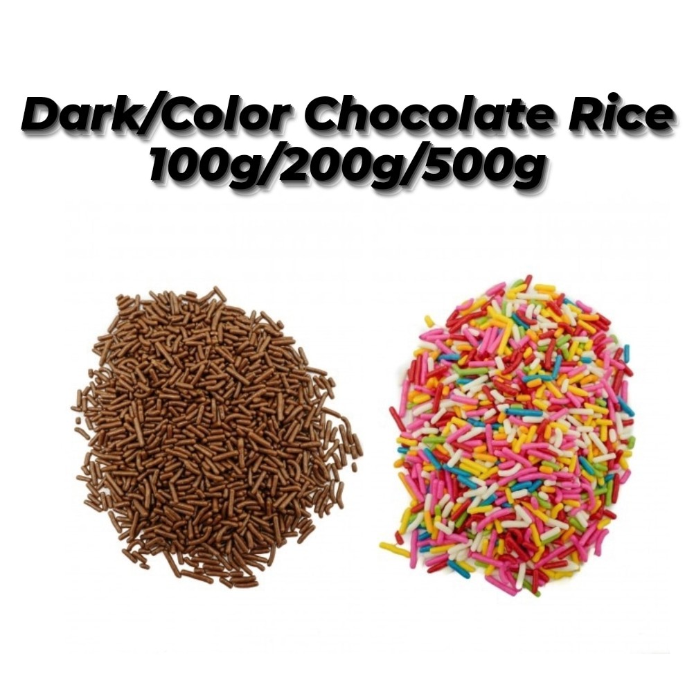 Premium Color Chocolate Rice/ Dark Chocolate Rice 100g/200g/500g /Coklat Urai hiasan kek/biskut/donat/ MANIK URAI 巧克力米