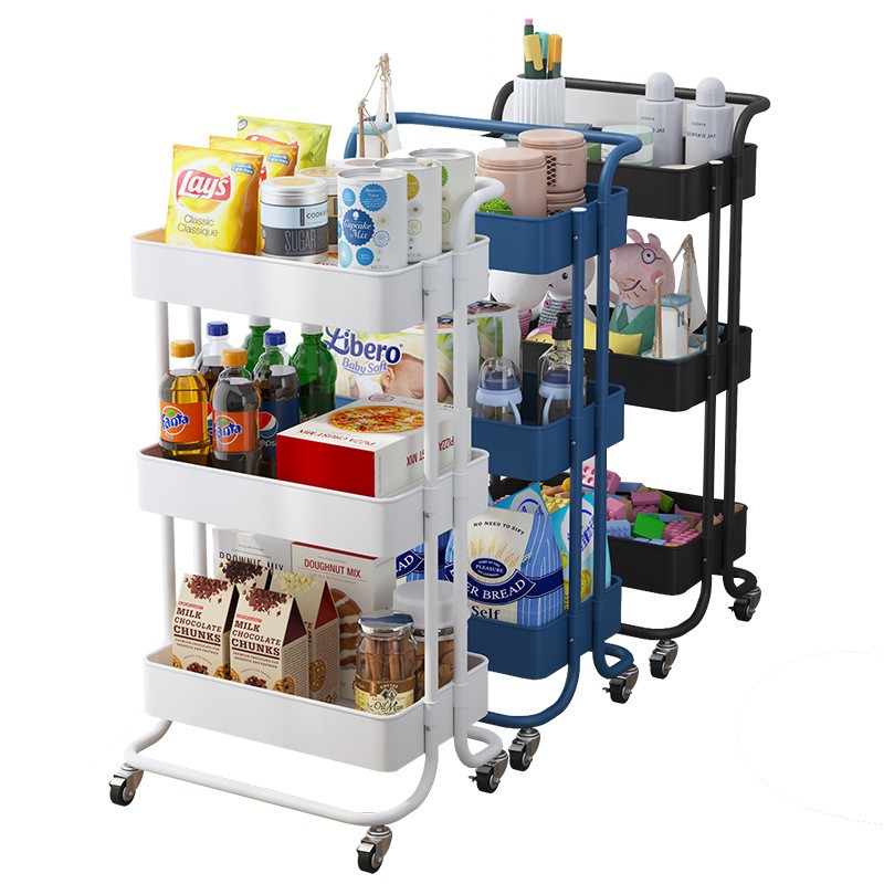 3 Tier Multipurpose Trolley Storage Rack Office Shelves Multifunction Tray Bathroom Rack Office Rack Kitchen Rack