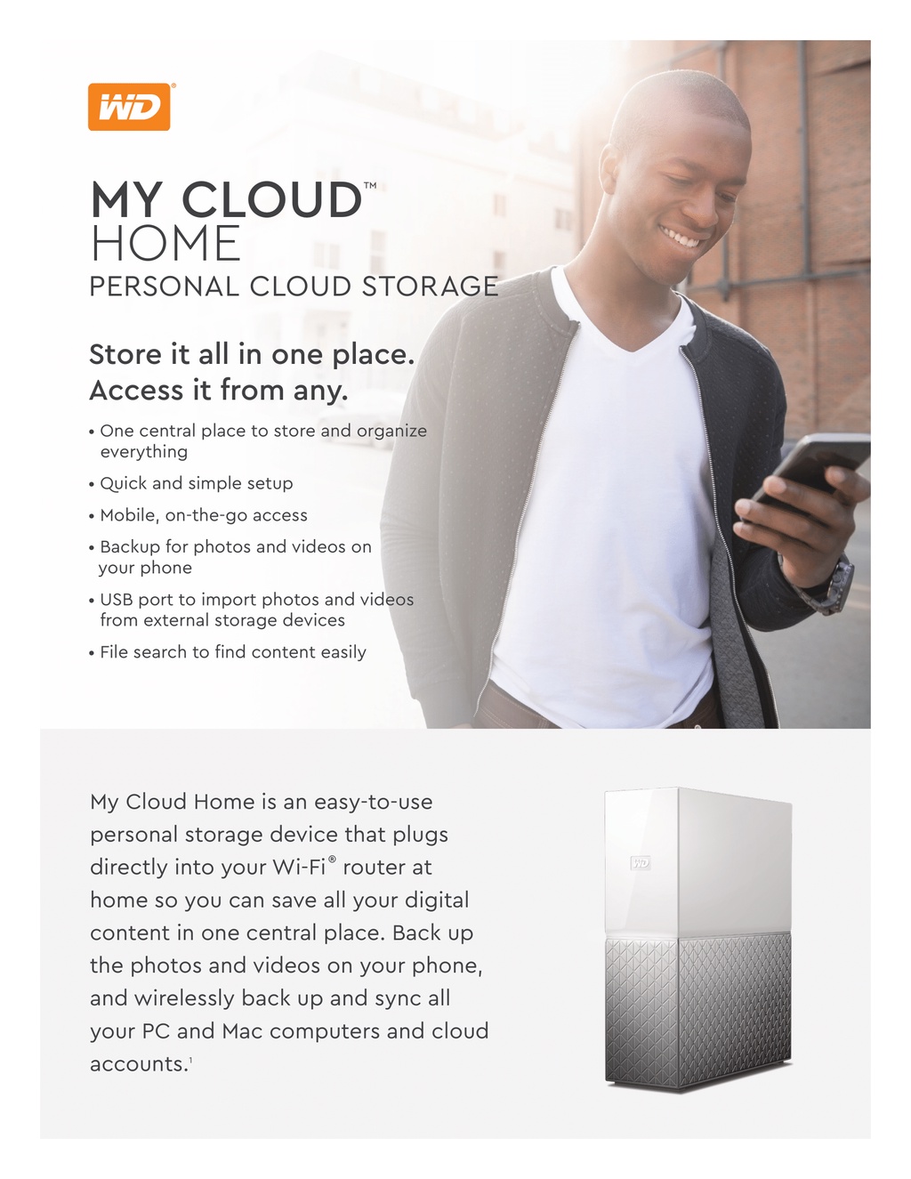 Product  WD My Cloud Home WDBVXC0040HWT - personal cloud storage device -  4 TB