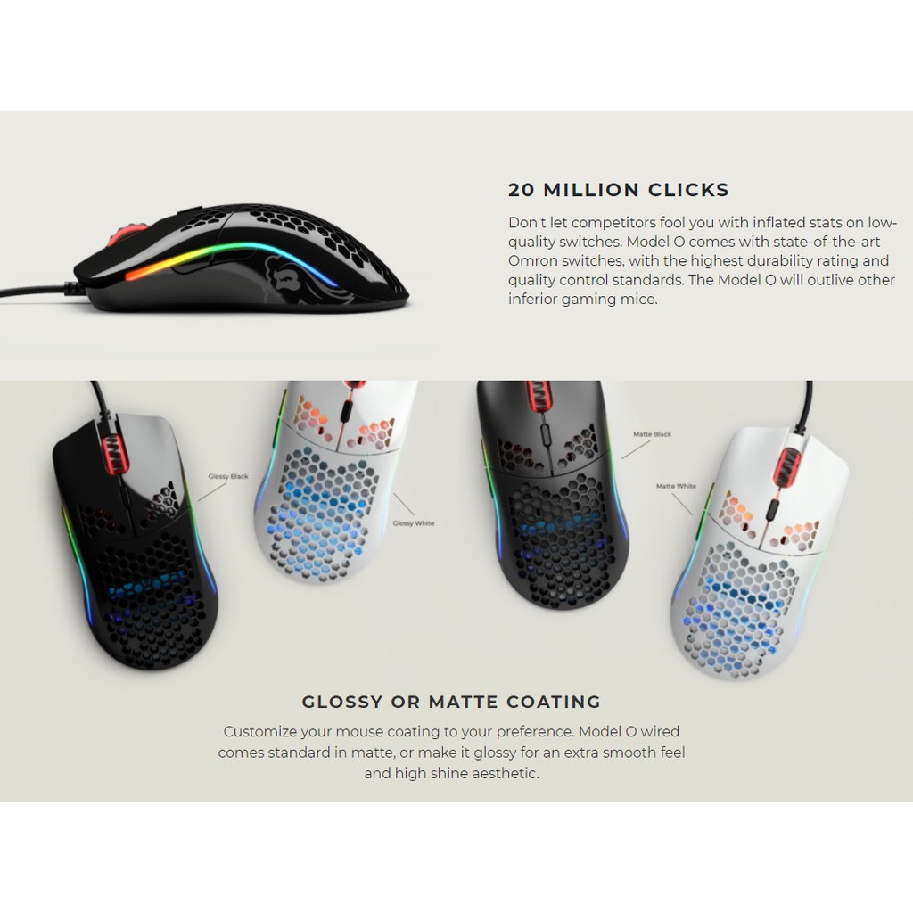 Ready Stock Glorious Model O Model O Minus Matte Glossy Black White Pink Gaming Mouse Shopee Malaysia