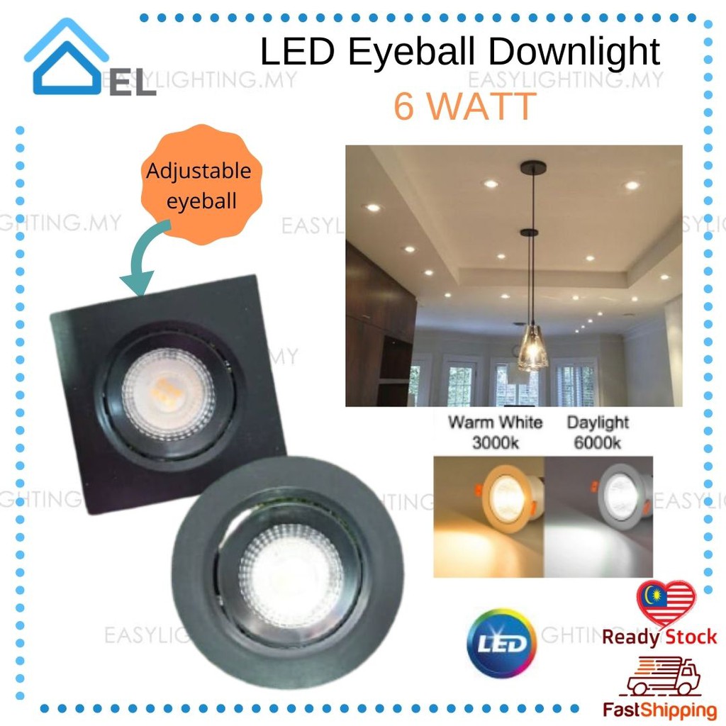 LED EYEBALL DOWNLIGHT ADJUSTABLE BLACK COLOUR 6 WATT GOOD QUALITY