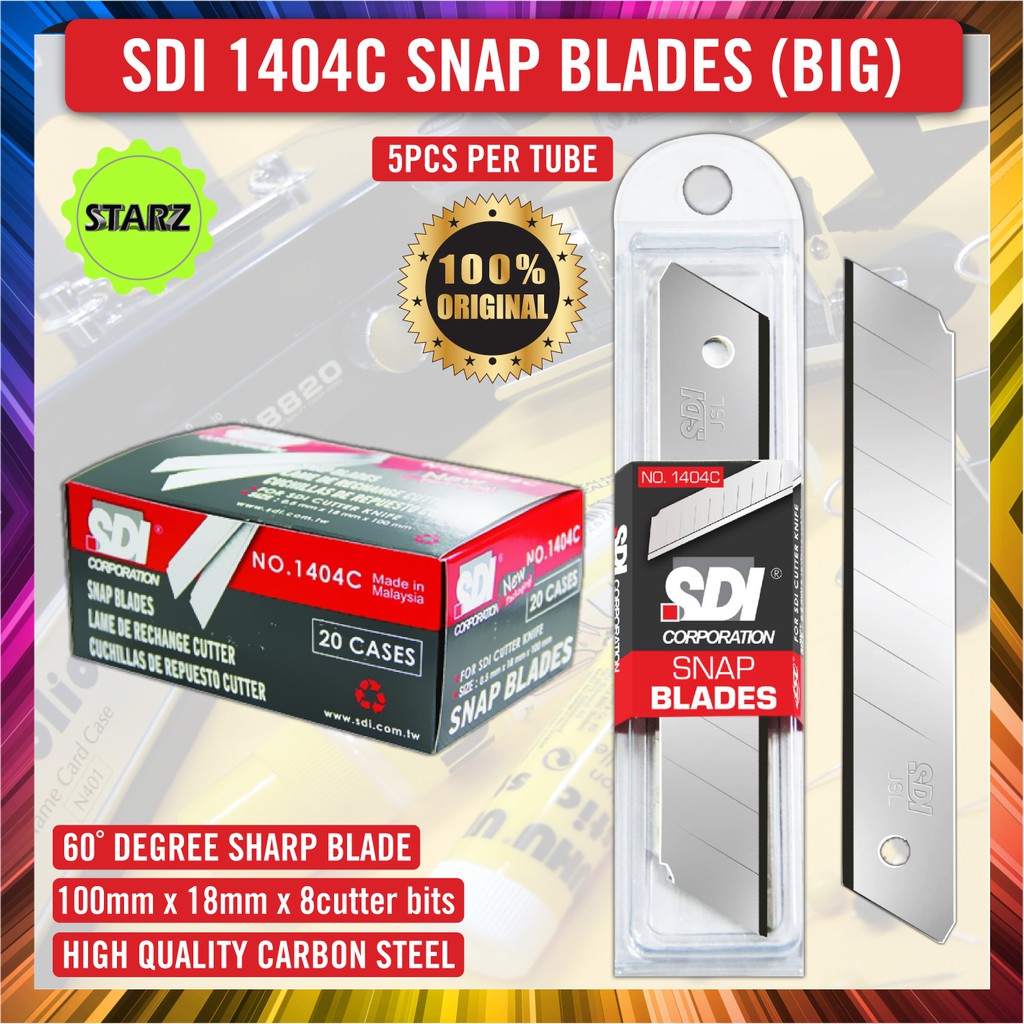 SDI 1404C Snap Blades (18mm X 100mm) / SDI 60°Angle Pen Knife Blades