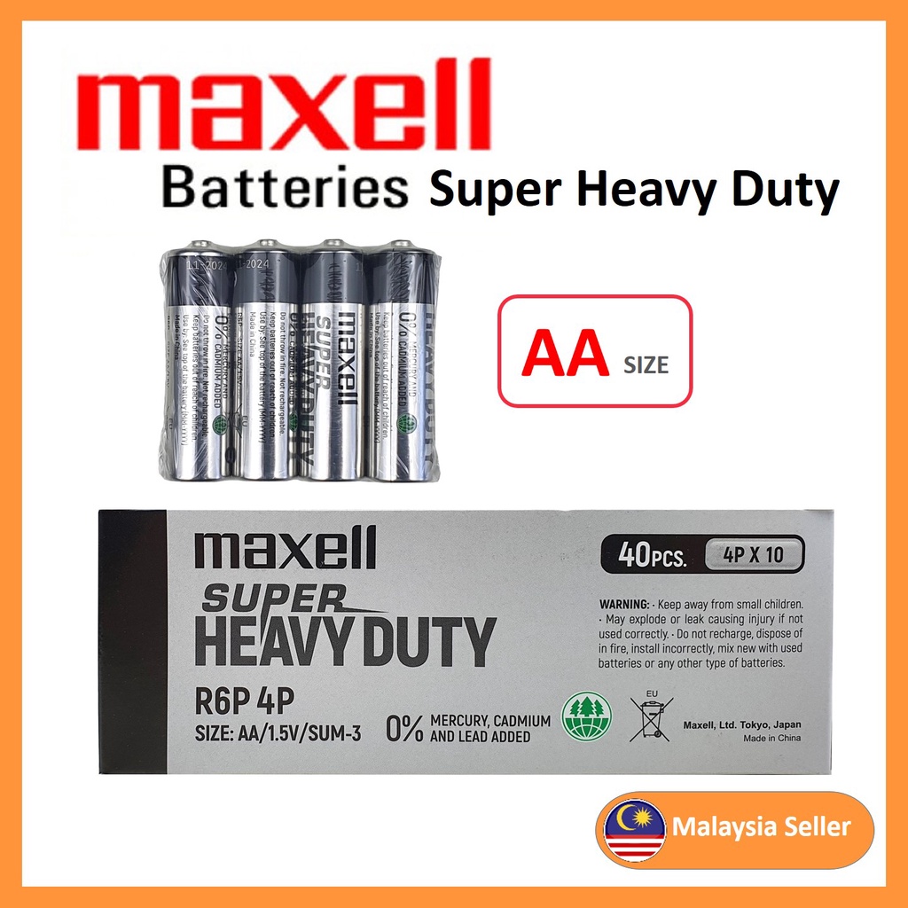 Maxell AA Or AAA Supercell Super Heavy Duty Battery 1 BOX X 40 PCS