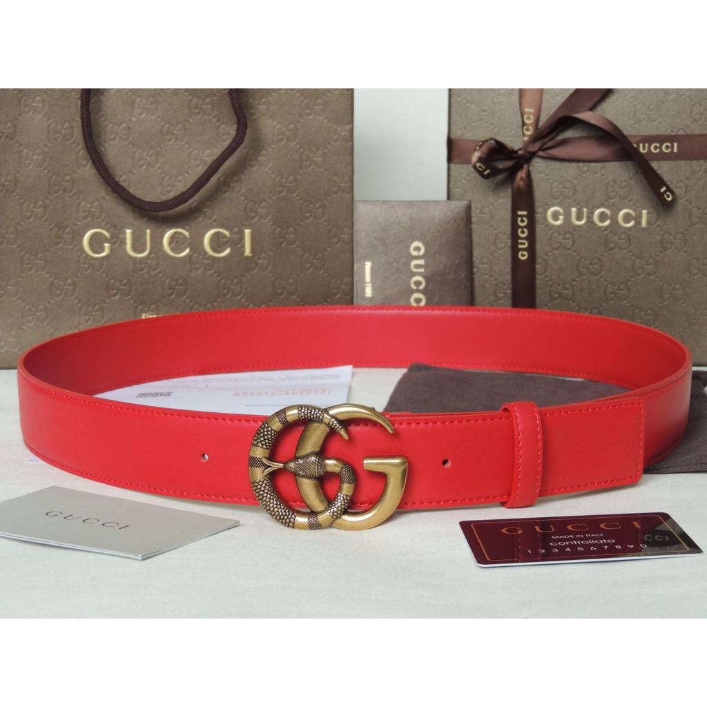 red gucci belt with snake