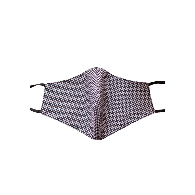 Houndstooth Print Face Mask with Filter