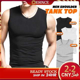 🇲🇾READY STOCK😎 Men Tank Top Cover Shoulder Singlet Casual Plain Undershirt Inner Gym Casual Baju Lelaki MT 102