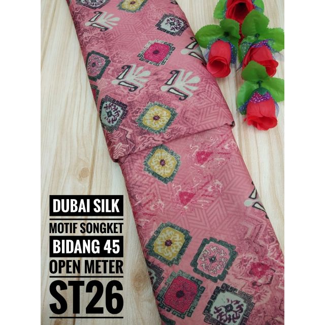  KAIN  PASANG  DUBAI SILK CORAK SONGKET BATIK DIGITAL PRINTED  