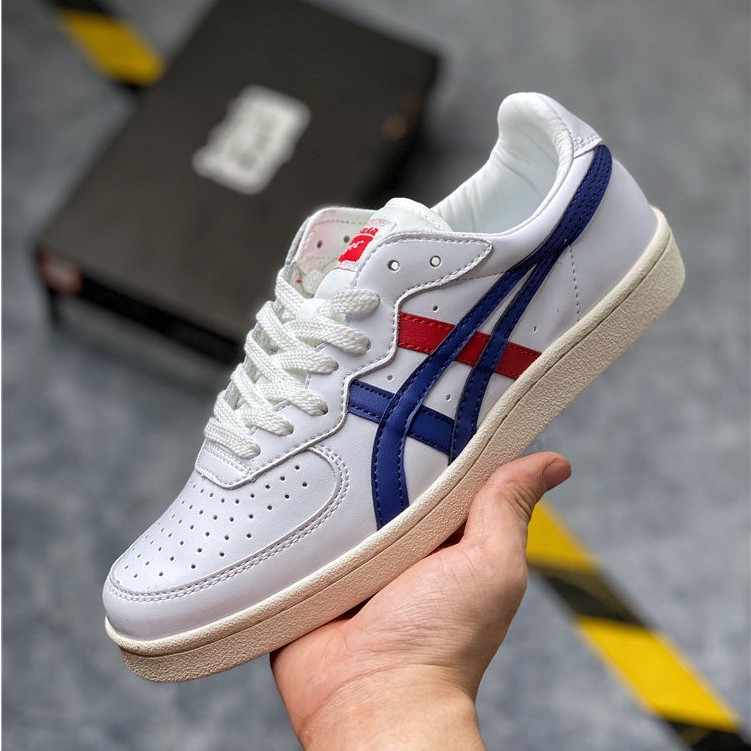 Ready 100 Original Asics Onitsuka Tiger Gsm White Blue Red Sneakers For Men Women Shopee Malaysia