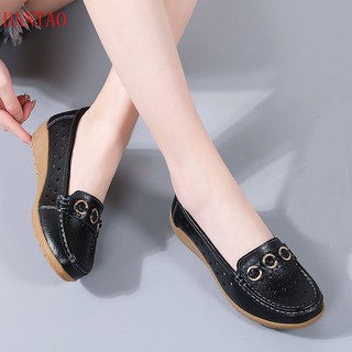 Size 33-42 Spring Autumn Woman Leather Shoes Lady Leather Shoes Soft Woman Flats Red