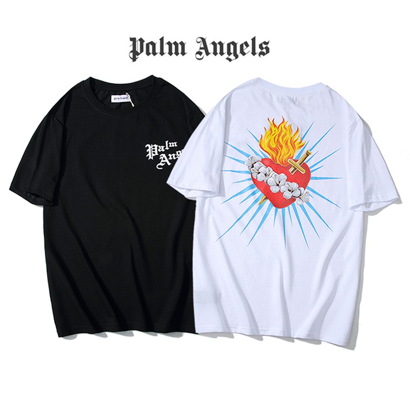 palm angels t shirt black and red