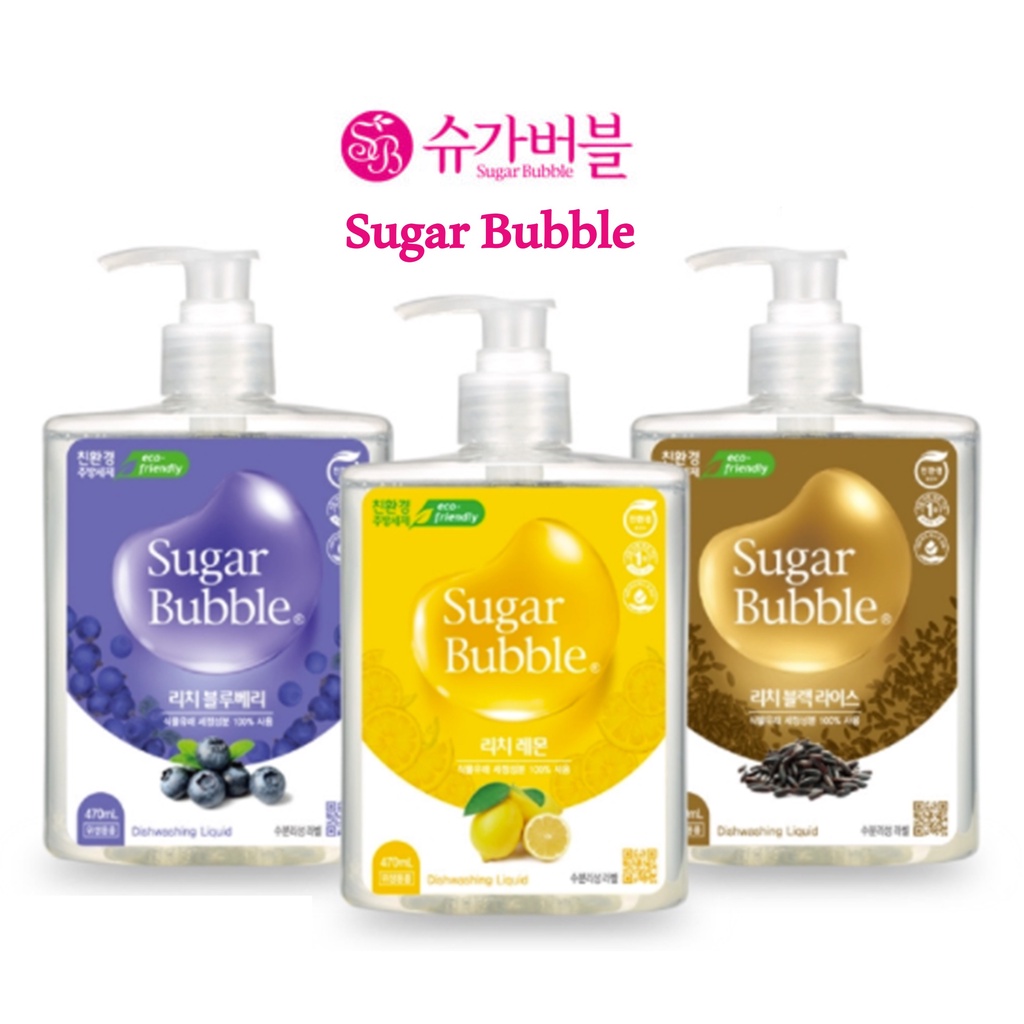 [SUGAR BUBBLE] NEW Dish Detergent 470ml x 2 Eco-friendly Rich Lemon /from Seoul, Korea, safe dish soap, safe detergent