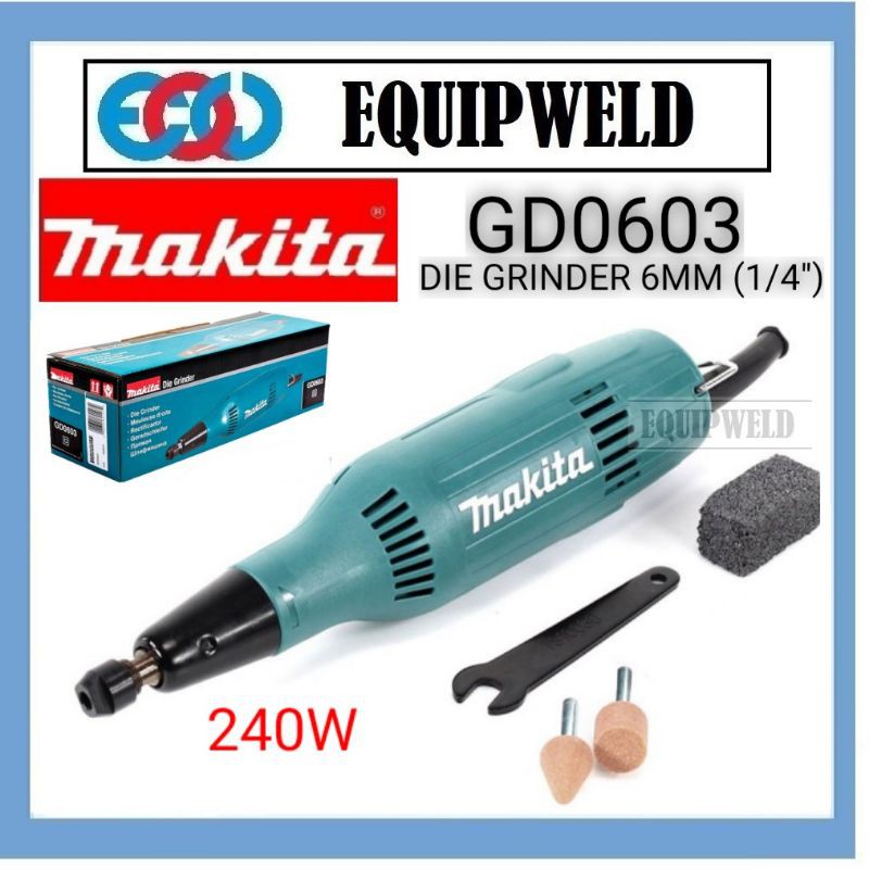 Makita GD0603 Die Grinder 6mm (1/4") 240W Electric Corded (19mm 3/4
