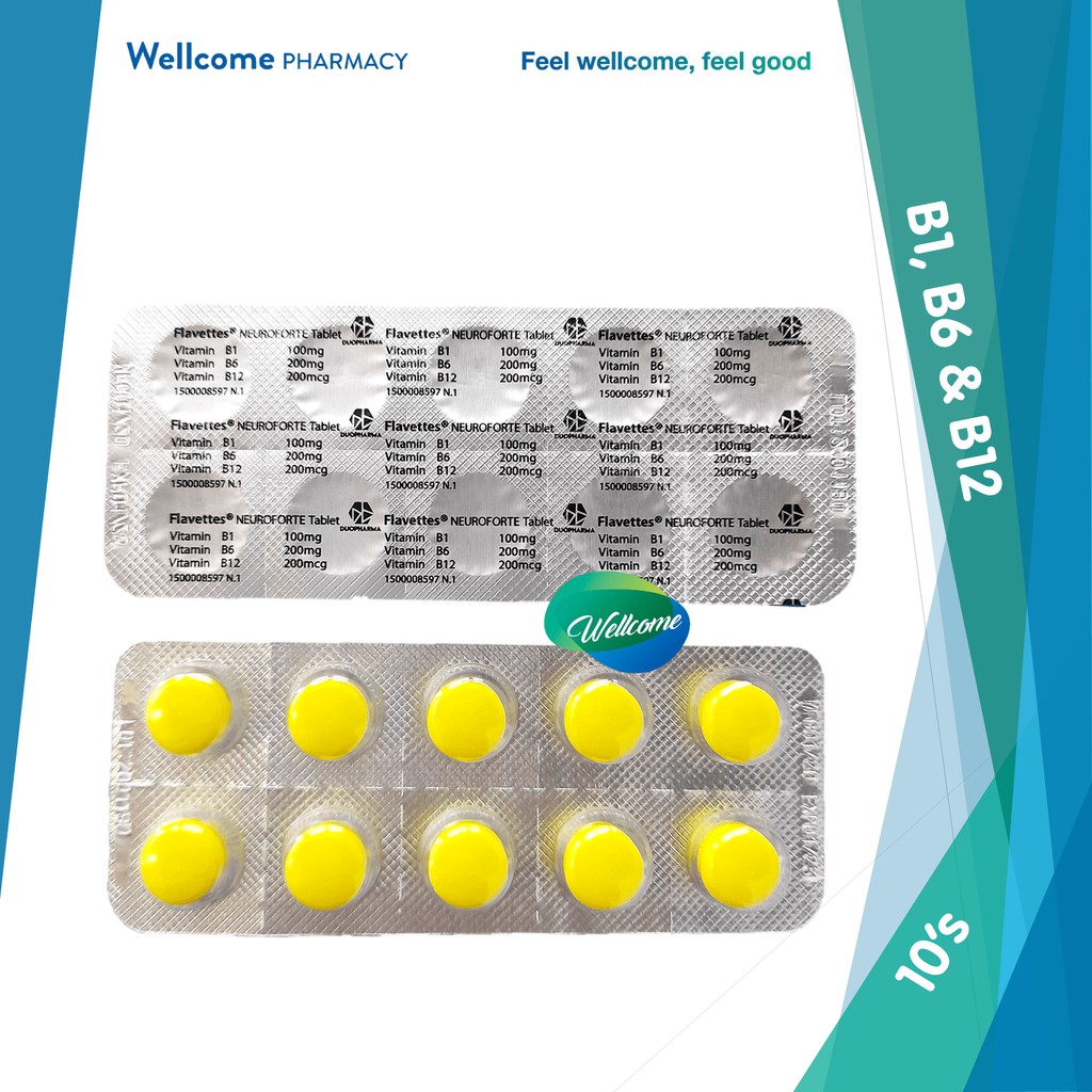 Duopharma Flavettes Neuroforte (Same as Neurobion) Vitamin B1, B6, B12