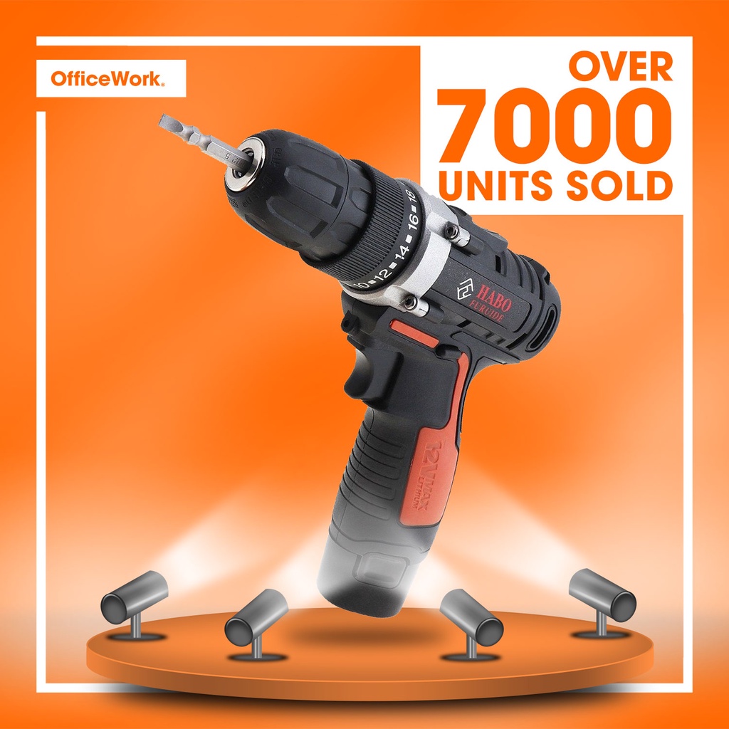 ⏰SELLING FAST🔥 12V Cordless Drill with FREE Case HABO Screwdriver