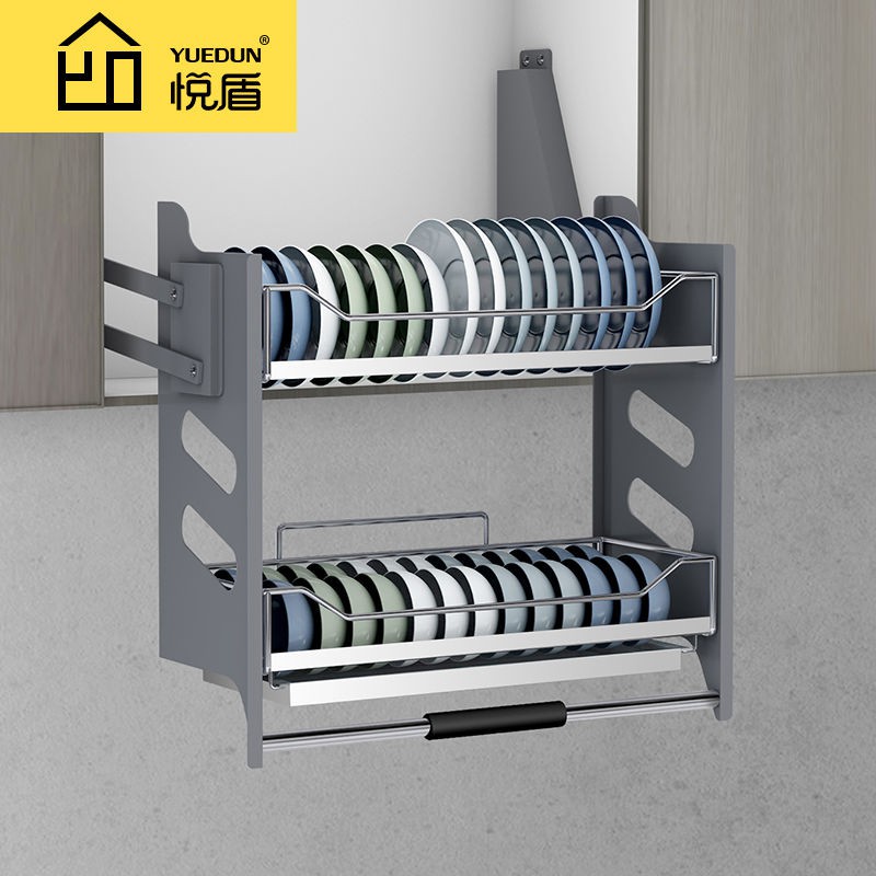 Wall Cabinet Lifting Dish Pull Basket Kitchen Stainless Steel Rack Ee Malaysia - Dish Rack Wall Cabinet