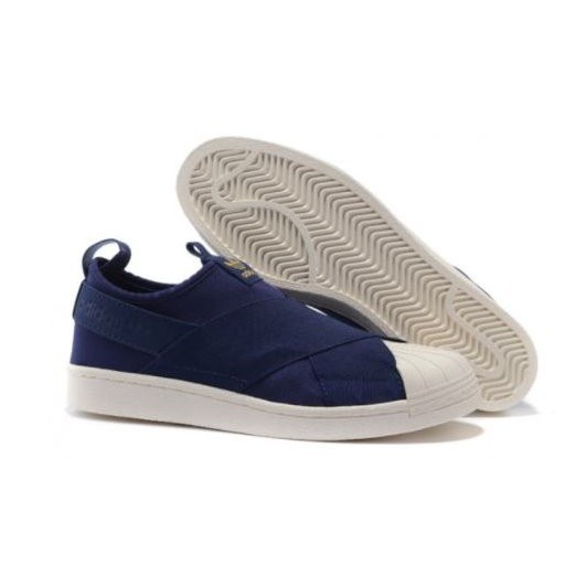 adidas superstar slip on navy blue