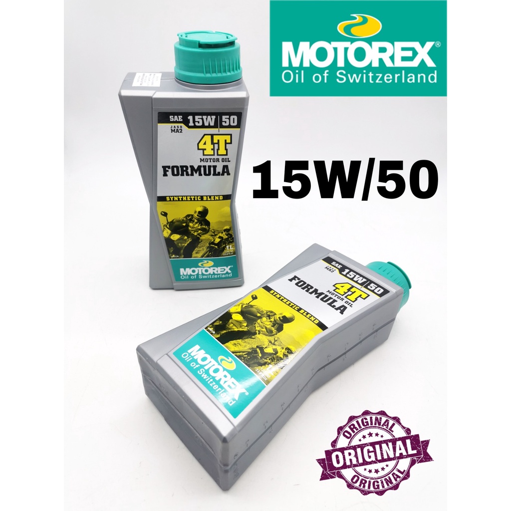 MOTOREX 4T Engine Oil Liter 1L Minyak Hitam 15W50 Formula Synthetic KTM Enjin Duke 200 250 390