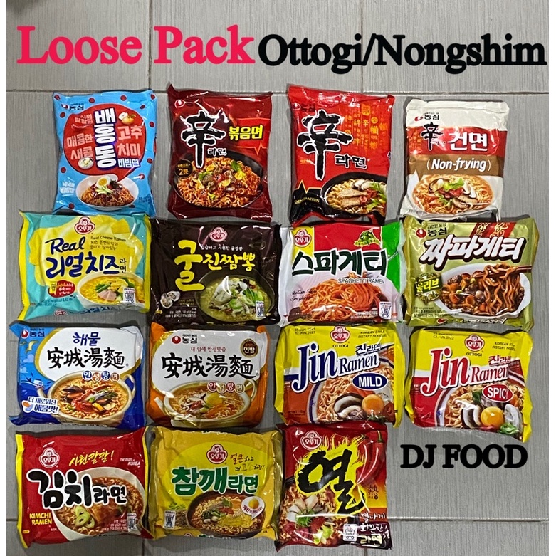 (Loose Pack)Ottogi Nongshim(Real cheese/seasame/Kimchi/Jin ramen/Shin ramyun/Non-Frying/oyster/spagetti/Yeul/Bokkeum