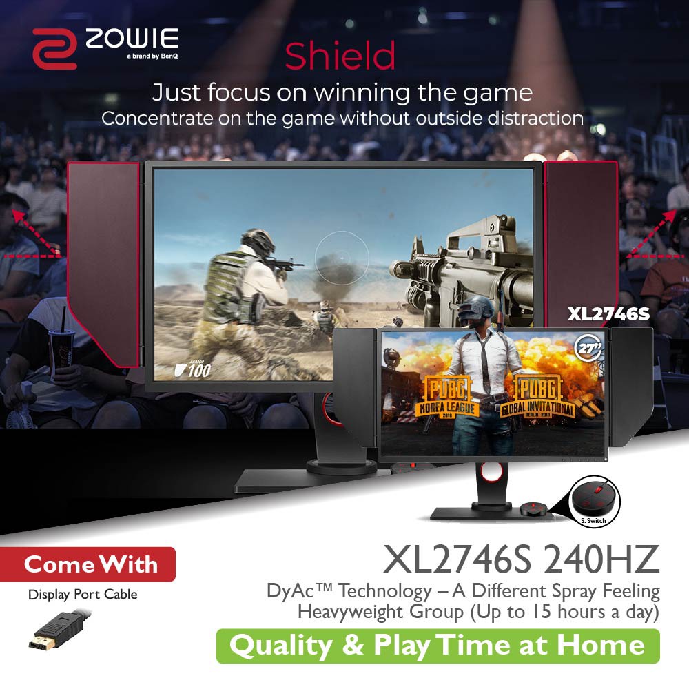 Benq Zowie Xl2746s 27 Inch 27 240hz 0 5ms With Dyac Esports Gaming Monitor Best For Fps Games Shopee Malaysia