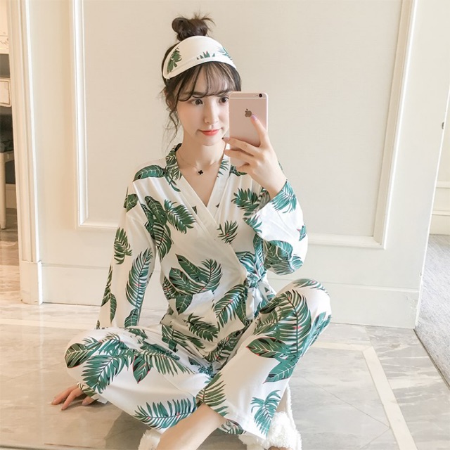 Kimono Pyjama Printed Mild Silk 006 Shopee Malaysia