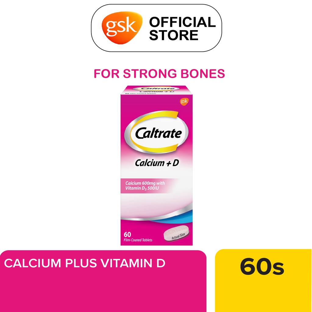 Caltrate 600 + D Calcium Dietary Supplement For Bone Health With