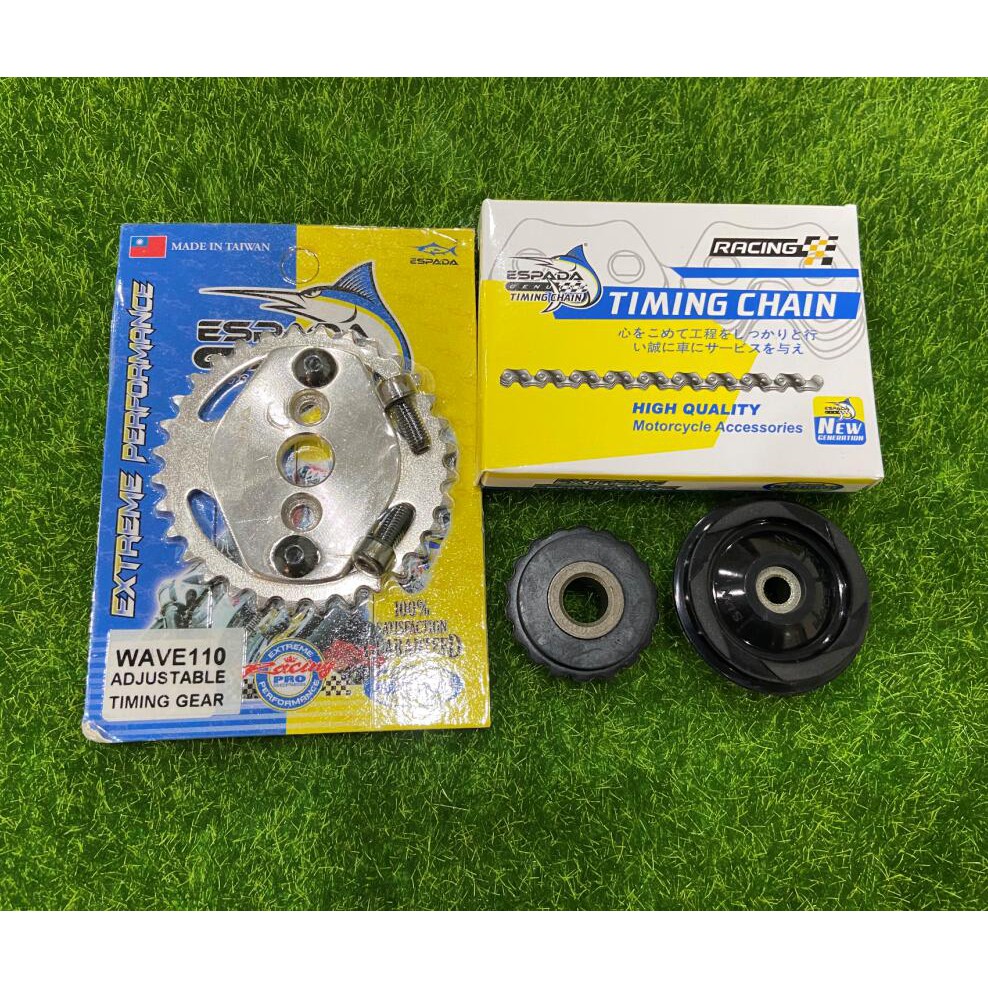 TIMING CHAIN COMPLETE SET WAVE110 ADJUSTABLE TIMING GEAR WAVE110 ROLLER