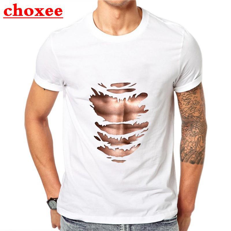 New Funny Men Big Boobs Sexy Stomach Six Pack Abs Model T Shirt Cotton Printing Shopee Malaysia - muscle six pack roblox t shirt