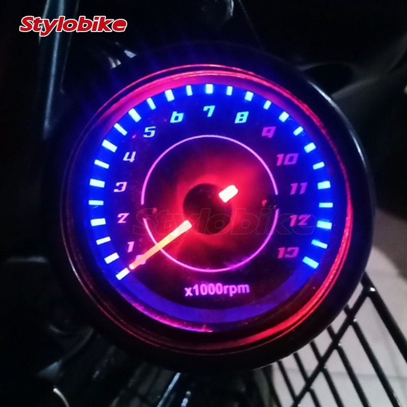 MOTORCYCLE RPM METER 12V TACHOMETER METER LED BACKLIGHT 13K RPM SHIFT METER MOTOR UNIVERSAL