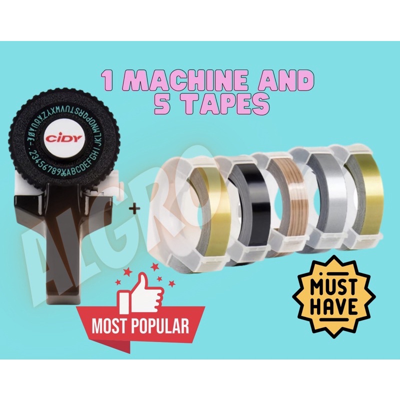 1PCS LABEL MAKER With 5 Roll Tapes For DYMO MOTEX CIDY 3D Label Maker