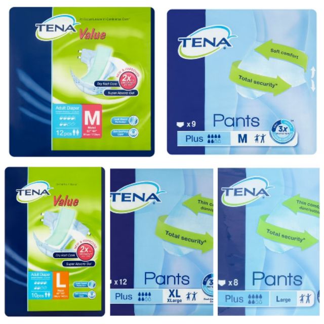 Tena Value / Plus Adult Diapers Disposable Pants Size M L ...