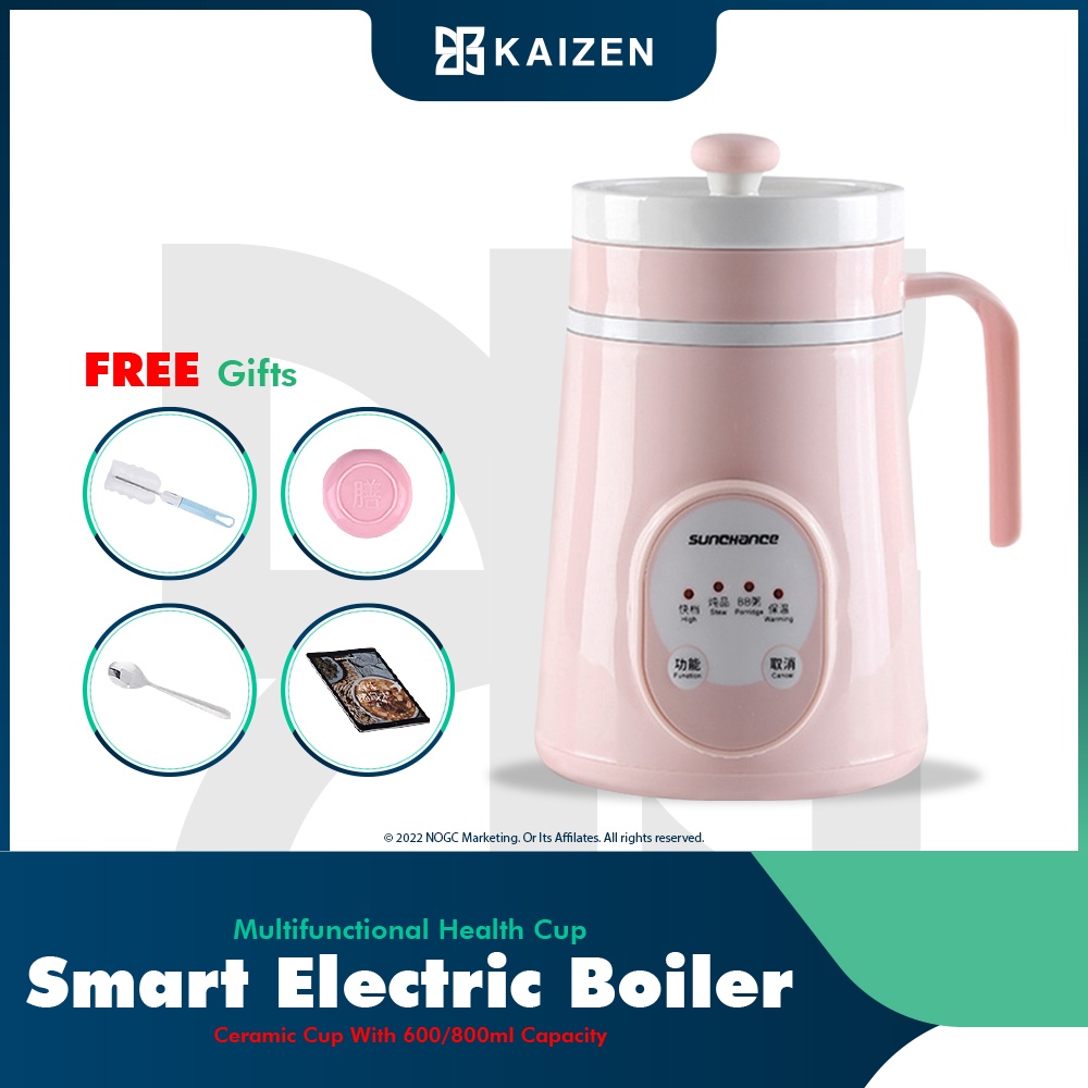 ▌KAIZEN▐  600/800ML Smart Electric Health Cup And Warmer With Ceramic Cup Slow Cooker Office Use Baby Food + FREE Gift