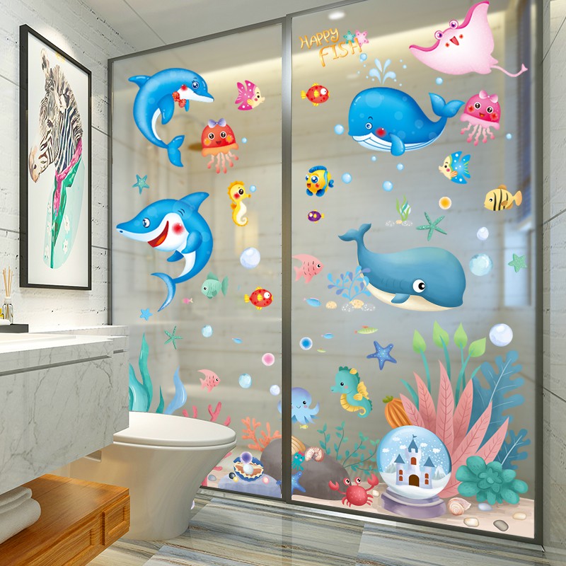 Cartoon Smile Toilet Stickers Wallpapers All-match Style Art Waterproof Bathroom