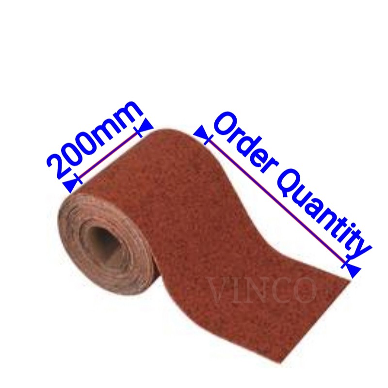 Sand Paper Roll 200mm x 1 Feet Sandpaper Roll Red Colour Good Quality
