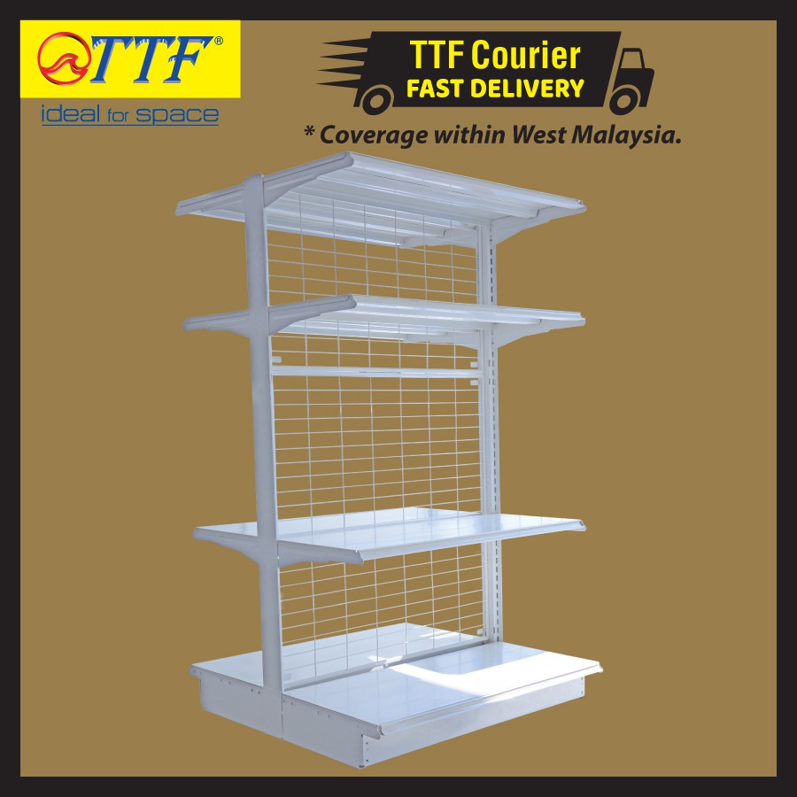 TTF Island Gondola Rack Back Netting Height 4' ( 4 Level) / 5' (5 Level