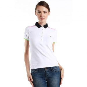 womens white fred perry polo shirt