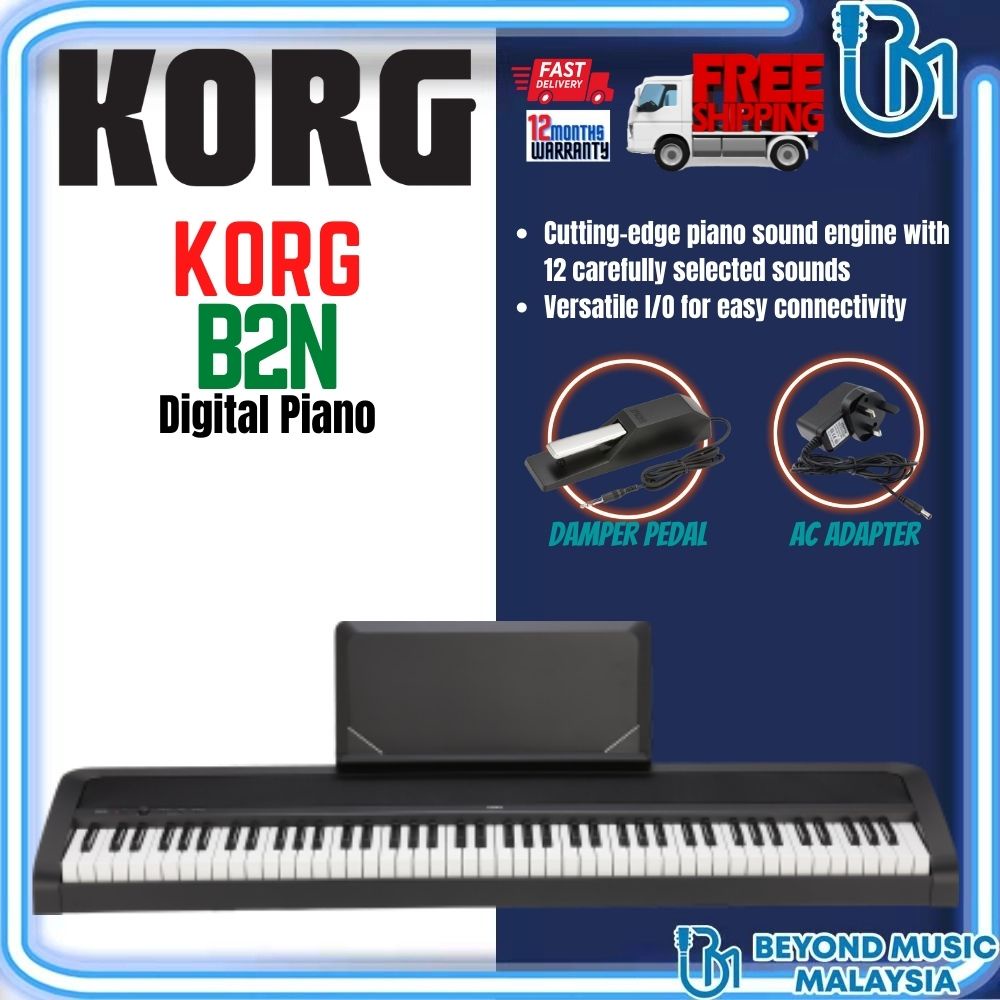 B2N 88 Key Digital Piano Natural Touch Keyboard Black (B2 B2N