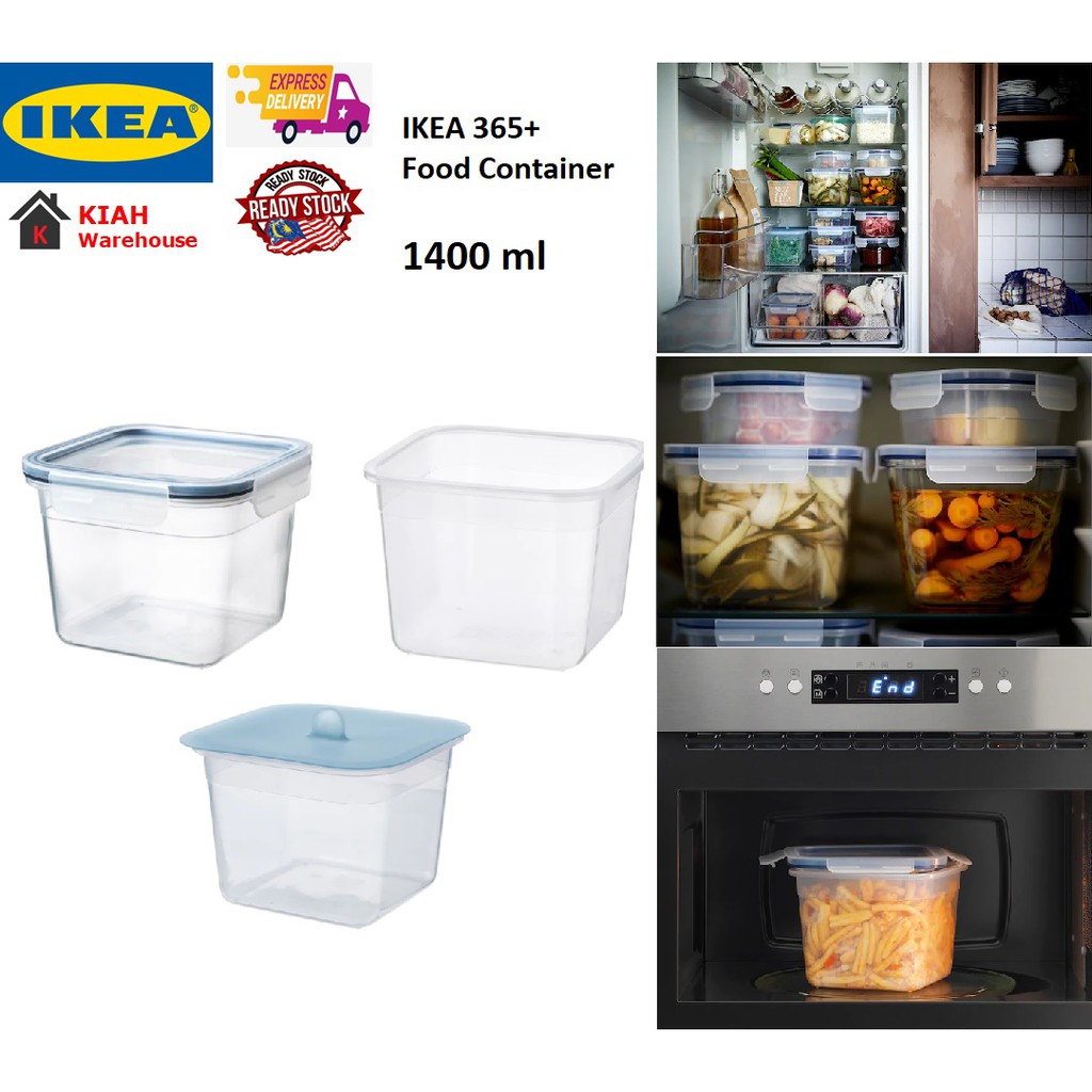 IKEA 365+ Food Storage Container Square Plastic Storage Organizer Food